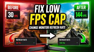 How To Fix Low FPS Cap in Games (Change Monitor Refresh Rate)