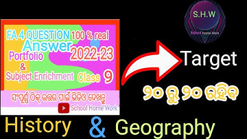 Fa 4 class 9 question portfolio, subject enrichment 2022-23 | History and Geography portfolio 2023