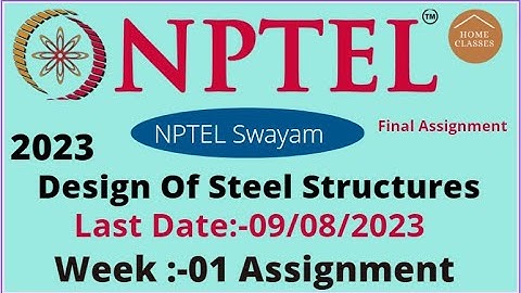 NPTEL //Design Of Steel Structures// Week-01 // Assignment Solution //@educationwallah7735