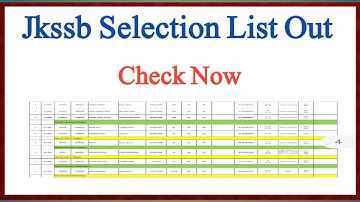 Jkssb Selection List Out | Check Now