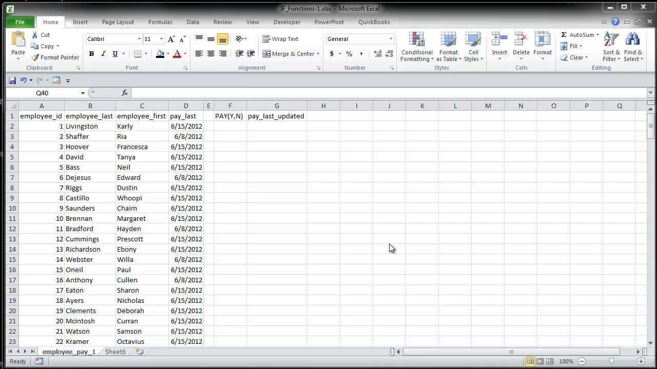 create if then formula in excel