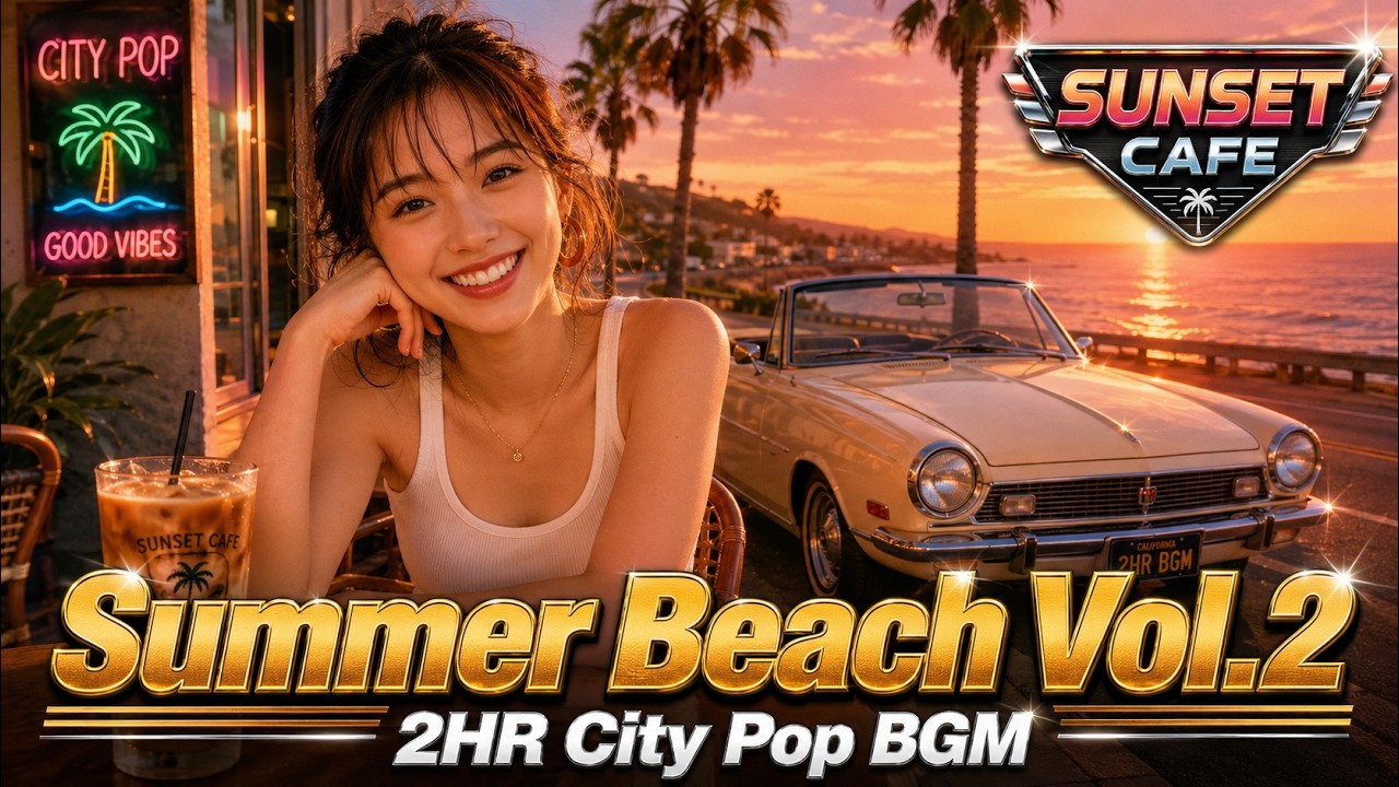 Summer Beach Drive 🌴 80s Japanese City Pop Mix [ 2 Hour BGM for