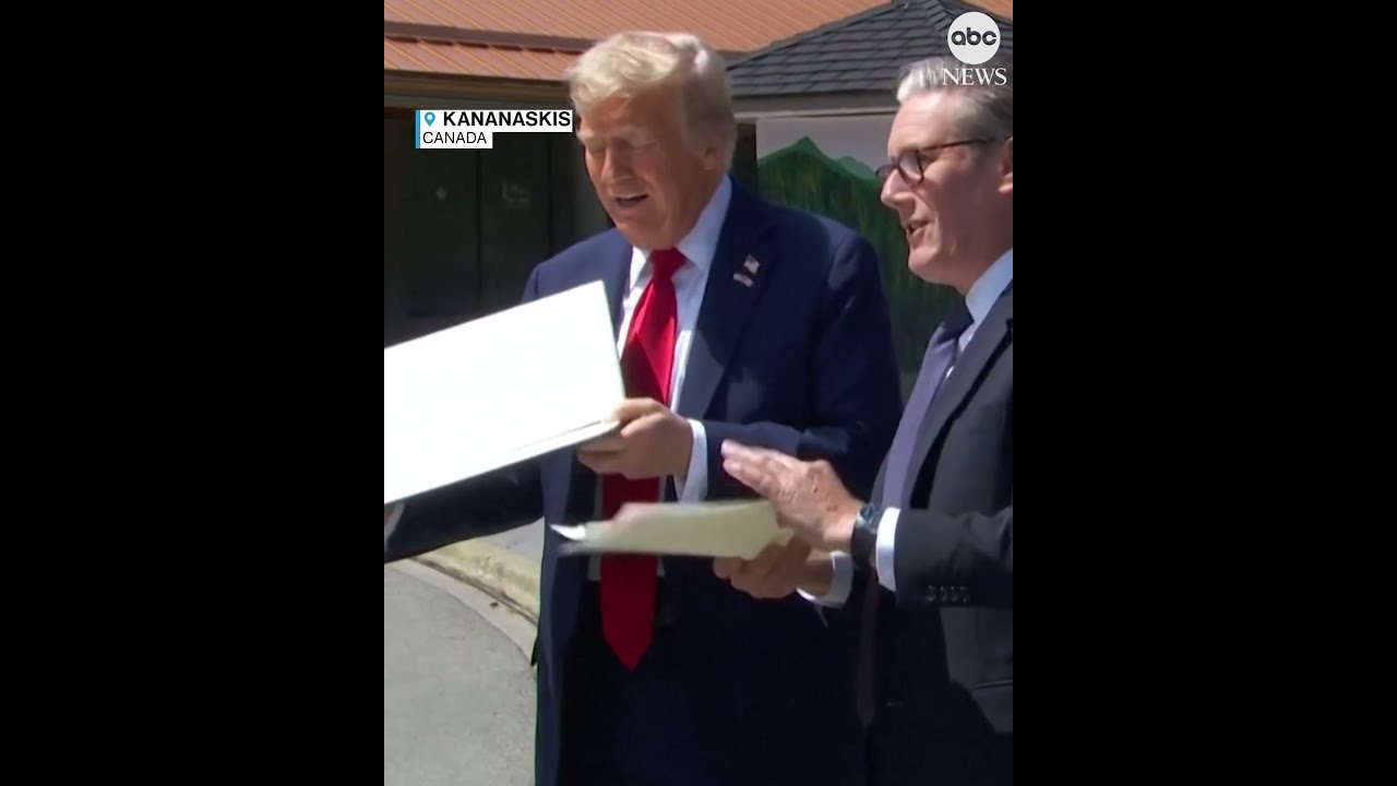 Trump Drops Papers Of US UK Trade Deal At G7