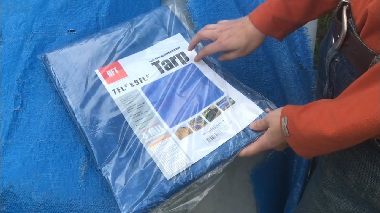 REVIEW light duty waterproof tarp (harbor freight) hft YouTube