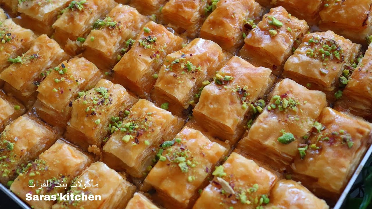 بقلاوة بالقشطة  بعجينة منزليه وداعا للعجينة الجاهزه بنت الفرات