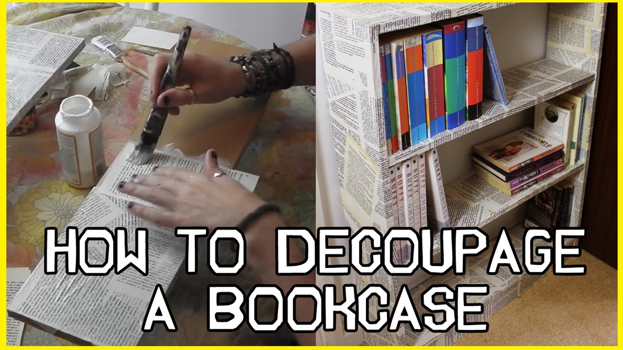How To Decoupage A Bookcase W Novel Pages W Stephen Quick