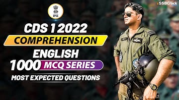 CDS 1 2022 | 1000 Most Expected Questions In English | Comprehension Live Class