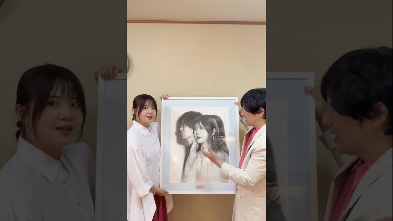 いきものがかり「さよならララ」ジャケット写真肖像画原画と吉岡が初対面✨|#いきものがかり # #さよならララ #GoodbyeLara