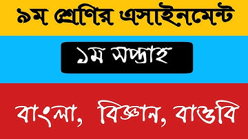 Class 9 1st Week Assignment 2021 || ৯ম শ্রেণির ১ম সপ্তাহের এসাইনমেন্ট ২০২১ || বাংলা, বিজ্ঞান, বাওবি