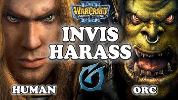 Grubby | "Invis Harass" | Warcraft 3 | HU vs ORC | Twisted Meadows