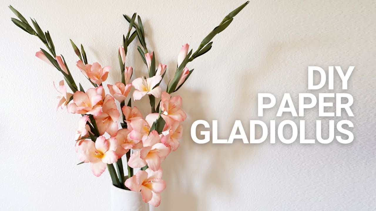 Как сделать цветок гладиолуса из бумаги 🌸 пошаговый мастер-класс по изготовлению из картона