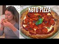 KETO PIZZA I Gluten and Sugar Free I Easy and Simple Low Calorie Recipe ONLY 2g Net Carbs Per Slice!
