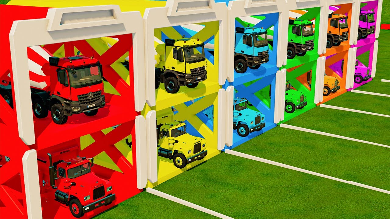 TRANSPORTING GARBAGE TRUCKS & MIXER TRUCKS WITH NEW TRUCKS! - Farming Simulator 22