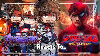 Avengers Endgame Encore Reacts To Spiderman Brand New Day | Peter Parker Marvel | Gacha Club Movie