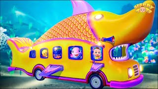 Live  Wheels On The Bus | Shark Bus Version | Nursery Rhymes for Kids  Happy Tots