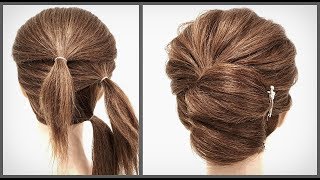 Простая и Быстрая прическа для коротких волос.Красивые прически пошагово. Fast hairstyle for short