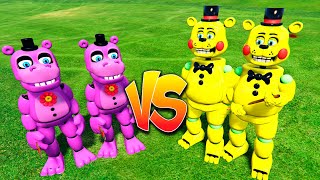 GOLDEN TOY FREDDY ANIMATRONICS VS Mr Hippo Animatronics GTA 5 FNAF MODS