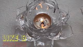 Glass Lotus Flower Tea Light Candle Holder Set 1 Lotus Flower Tea Lights