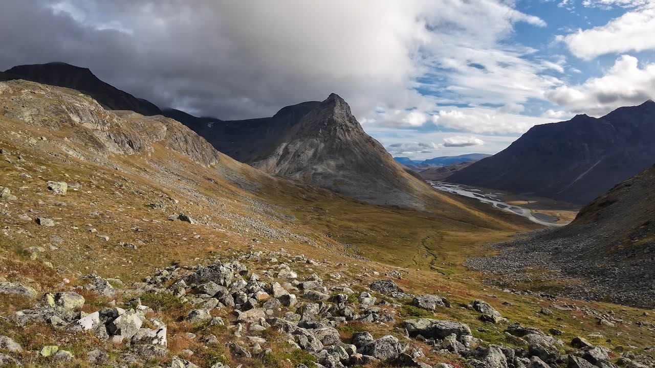 POV autumn hike in Sarek National Park, Sweden, part one