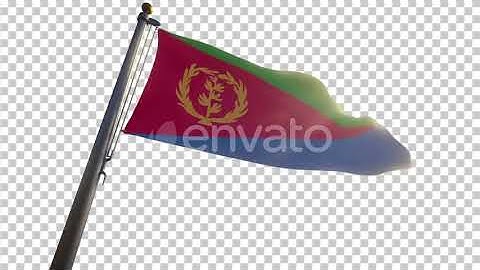 Eritrea Flag on a Flagpole with Alpha-Channel | Motion Graphics - Envato elements
