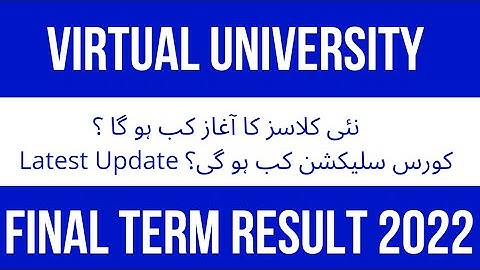 Vu Latest Updates about Final Term Result 2022 || New Semester 2022 || Malik M. Zahid