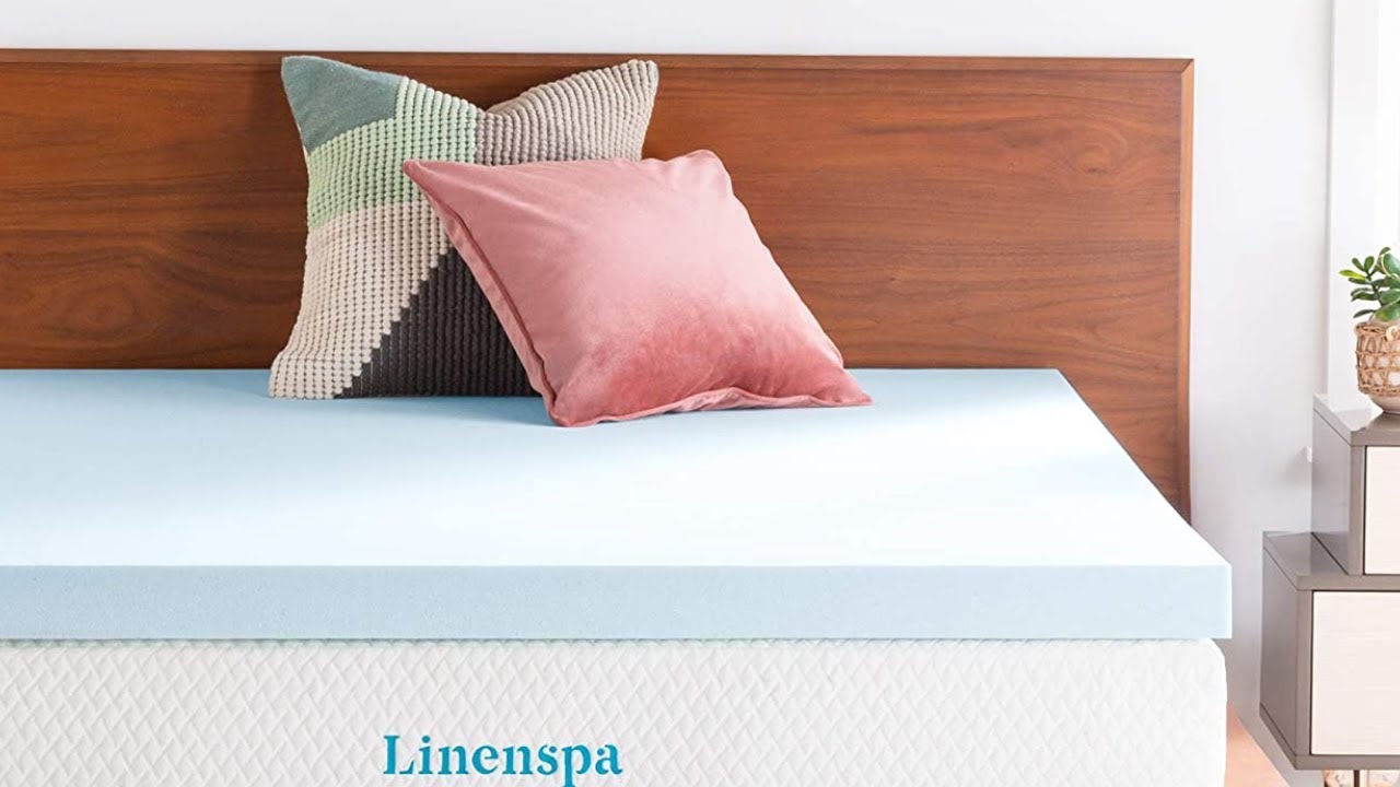 Linenspa 3 Inch Memory Foam Mattress Topper, Gel Infused King Mattress
