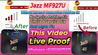 Jazz Device Mf927U Limited Service Problem Fix Red light No Service Unlock Software Fix