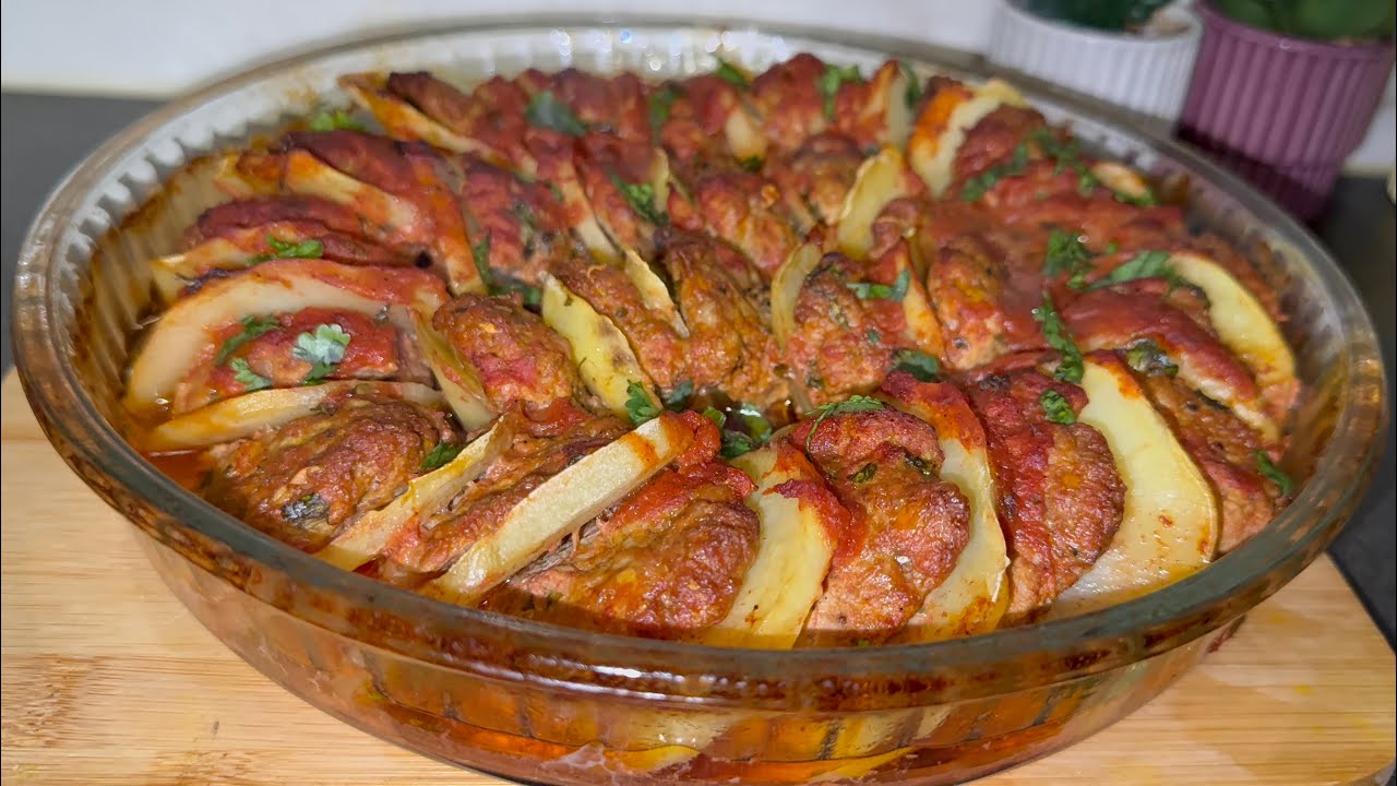 الكفتة و البطاطا في الفرن ساهلة و مذاق لذيذ👍