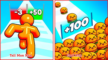 Tall Man Run vs Food Run 🔥 Walkthrough Gameplay – All Levels UNLOCKED | EPIC 883