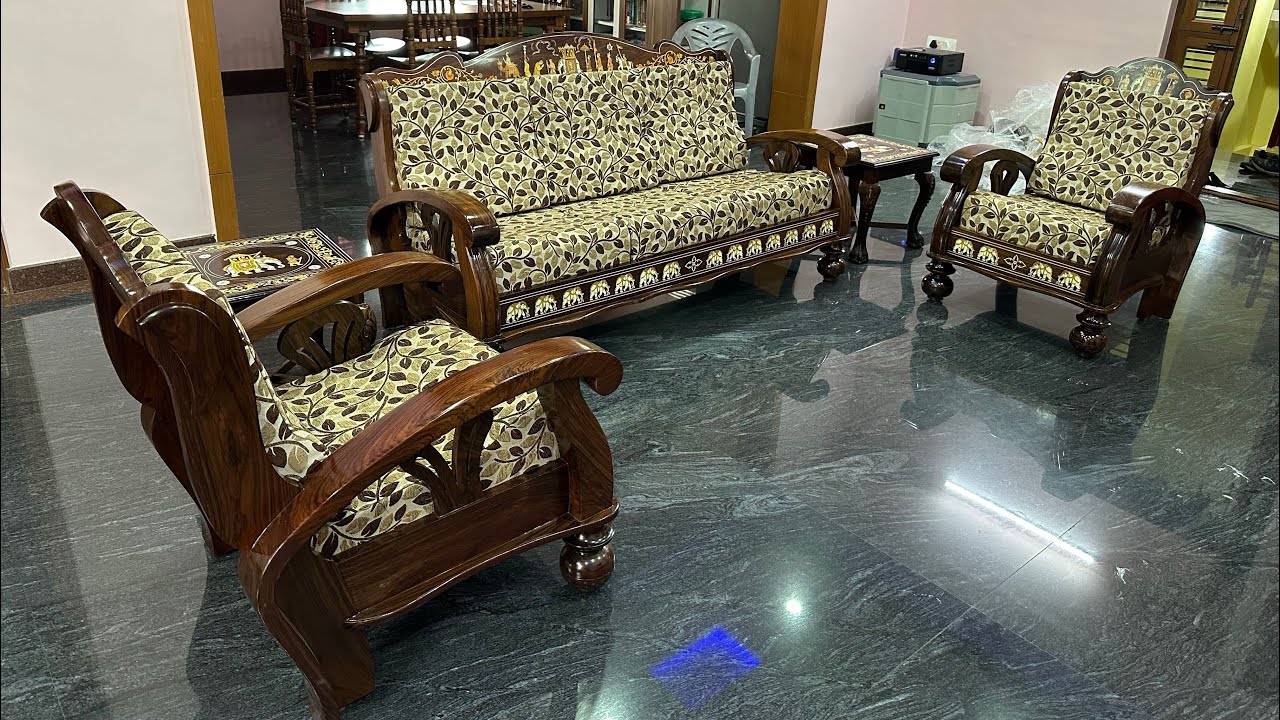 Rosewood sofa set 3+1+1 available at Sairay Rosewood Emporium