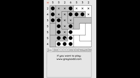 Grey is Odd - Today grids. Solution level 4 7X7 dated 05-05-2024 #logicpuzzles #logicgames  #games