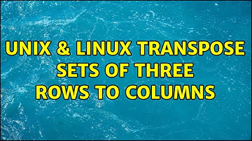 Unix & Linux: transpose sets of three rows to columns
