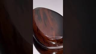 🔥 Dual Mineral Flows! Rare URI F1 Mahogany & Magnetite Apache Tear Cabochon