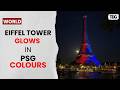 Eiffel Tower Illuminated In PSG Colours As Paris Celebrates Champions League Glory