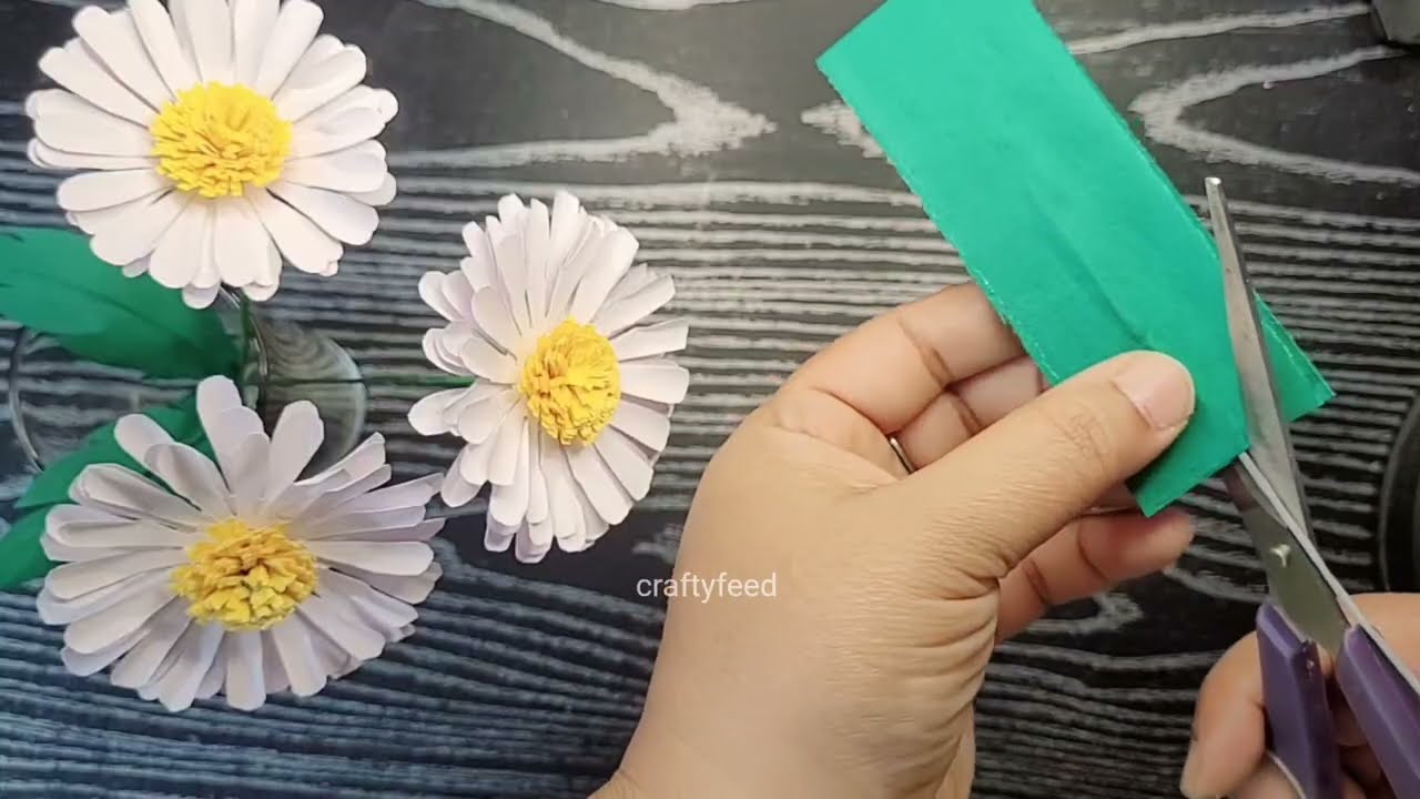 How to make Daisy flower with paper | paper craft |paper flower | DIY | home decor 