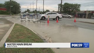 Road buckles during water main break on north side of Indianapolis