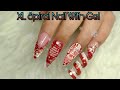 XL HOLO SPIRAL NAIL WITH GEL| Sparkly Christmas Nailart