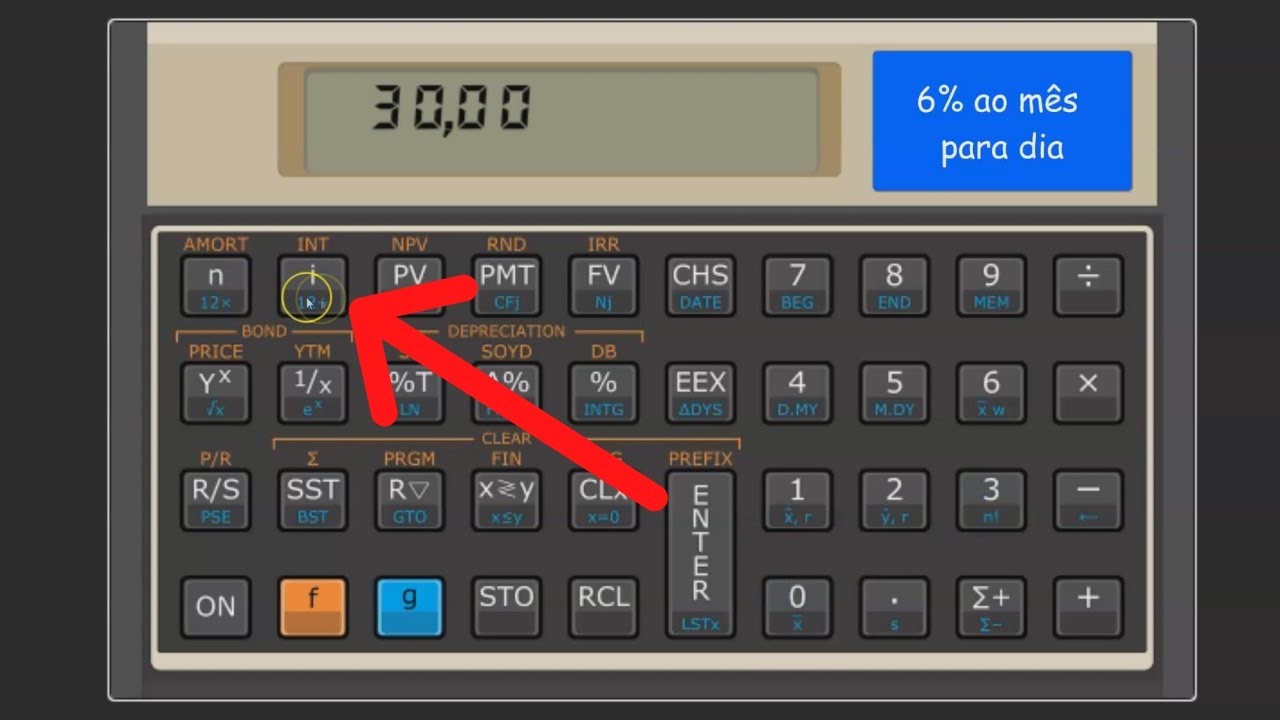 Como Converter A Taxa Mensal De Juros Em Taxa Di ria Na Hp12c YouTube