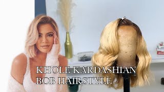 HOW I CURLED KHLOE KARDASHIAN BOB WAVES #beachwaves #louisihuefo #khloekardashian