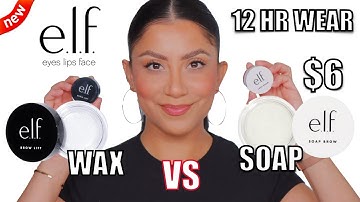 WHICH IS BETTER? *new* E.L.F. SOAP BROW VS WAX + ALL DAY WEAR TEST *sparse brows* | MagdalineJanet