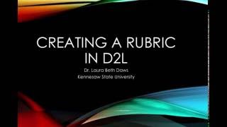 Creating a Rubric in D2L