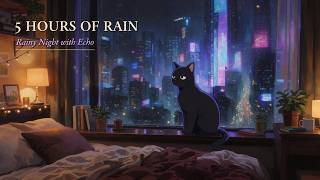 Cyberpunk Rain Ambience 🌧️ Echo Above the Neon City | Rain Sounds for Sleep & Study | 5 Hours