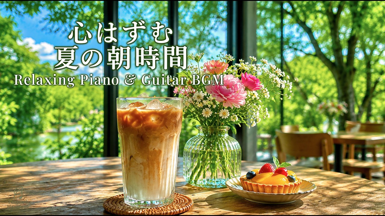 Relaxing Guitar & Piano BGM for Study | Summer Morning Cafe | 2