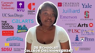 COLLEGE DECISION REACTIONS 2024 (Ivies, Stanford, UCs, NYU, and more!!) | 26 SCHOOLS!!