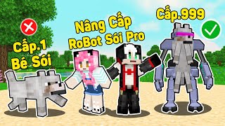 REDHOOD THỬ THÁCH 24 GIỜ NÂNG CẤP CHÓ SÓI THÀNH ROBOT SÓI TRONG MINECRAFT*1 NGÀY REDHOOD LÀM TIẾN SĨ