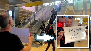 DUMB ASS Sign at Airport to Pick-up UFC Legend! @OfficialChuckLiddell