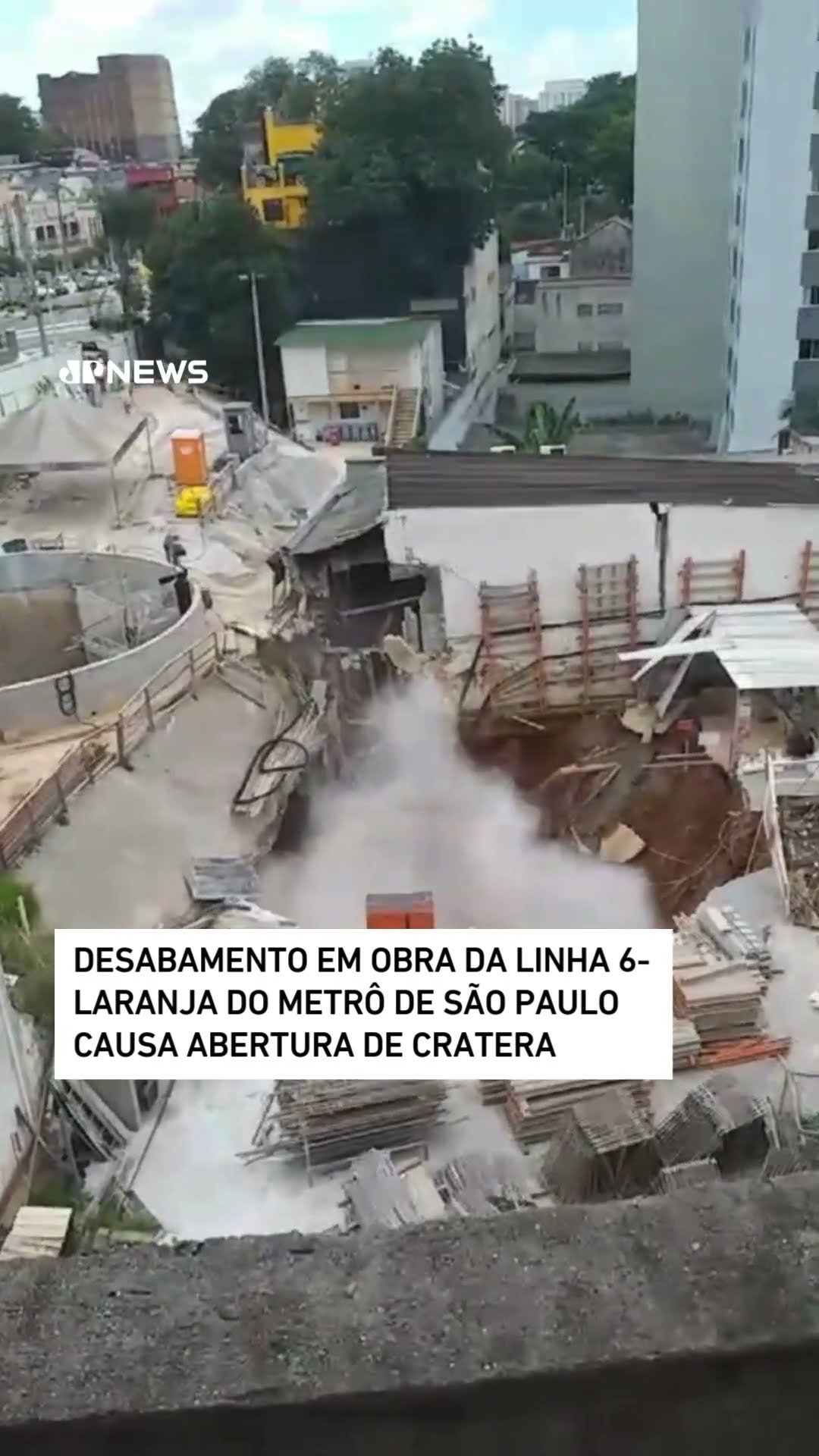 Desabamento em obra da linha 6-laranja do Metrô de São Paulo causa abertura de cratera #shorts