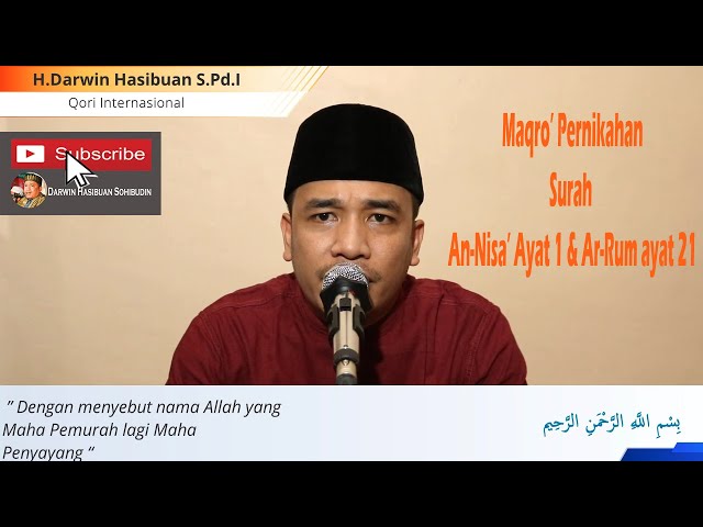 H.Darwin Hasibuan S.Pd.I Ayat Acara Pernikahan Surah An - Nisa Ayat 1 & Ar - Rum ayat 21 class=