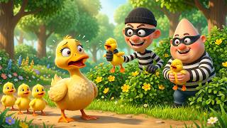 Police Rescue Five Little Ducks From The Sneaky Thieves | Nursery Rhymes &amp; Kids Songs