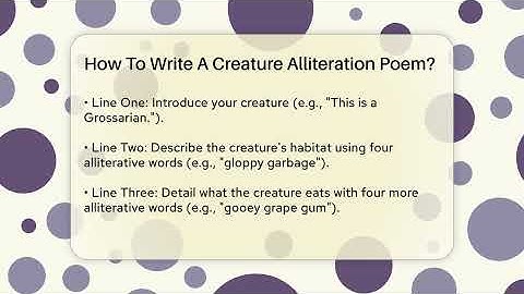 How To Write A Creature Alliteration Poem? - Tales And Texts
